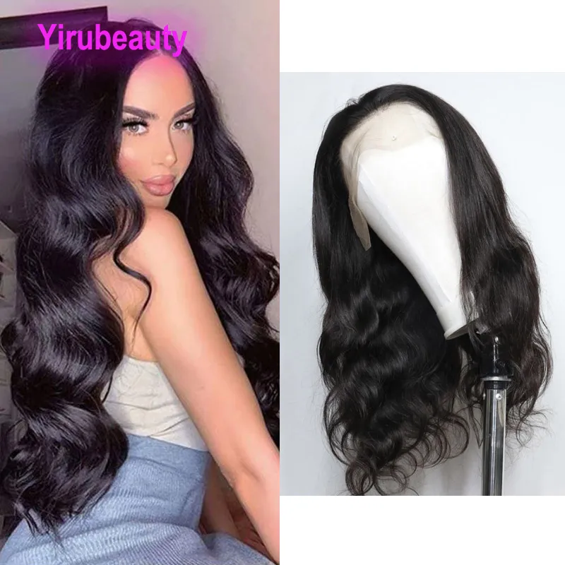 Peruviana Body Wave 13x6 Parrucca anteriore in pizzo 100% capelli umani Tredici per sei parrucche Colore naturale 12-30 pollici all'ingrosso