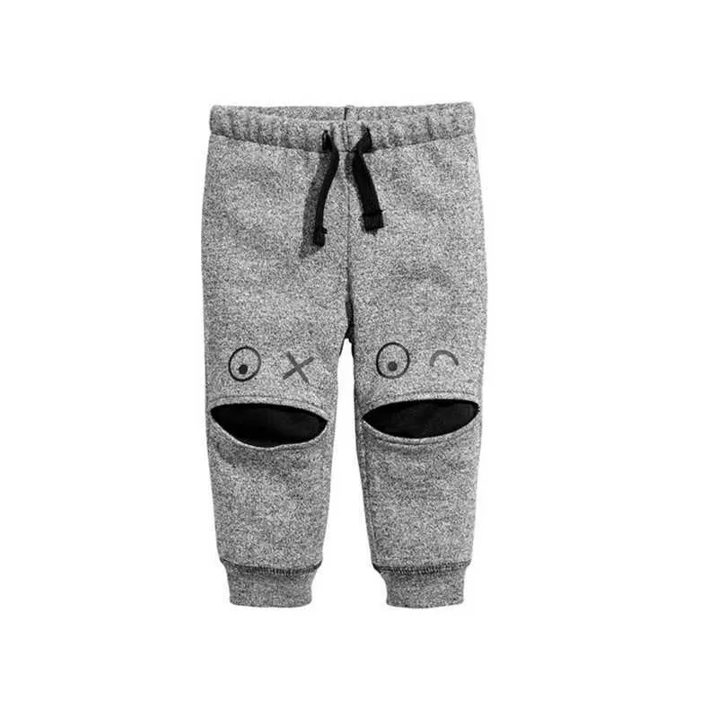 Skoki metrów szkoda spodnie dresowe dla chłopców dziewcząt jesień zima sznurka dzieci kreskówka oczy cute dzieci spodnie długie spodnie ubrania 210529