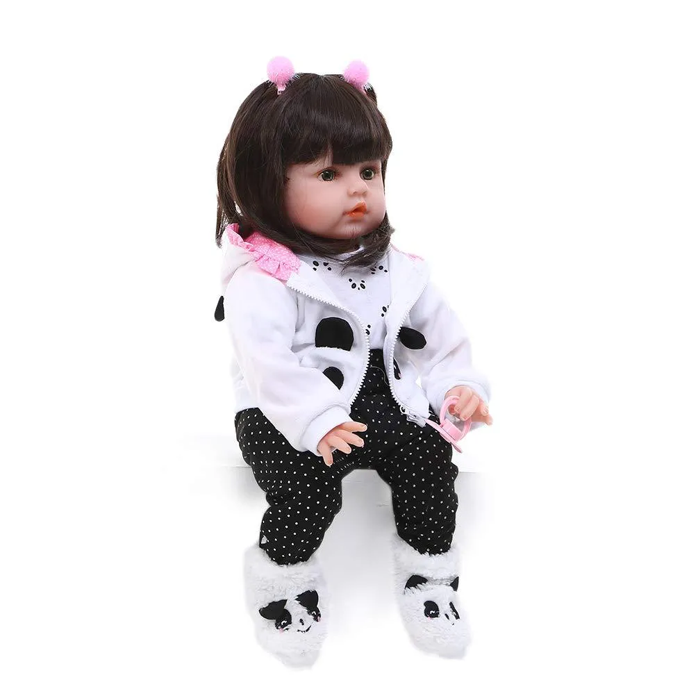 Bebé Reborn Muñeca Silicona De Cuerpo Completo 48cm Panda