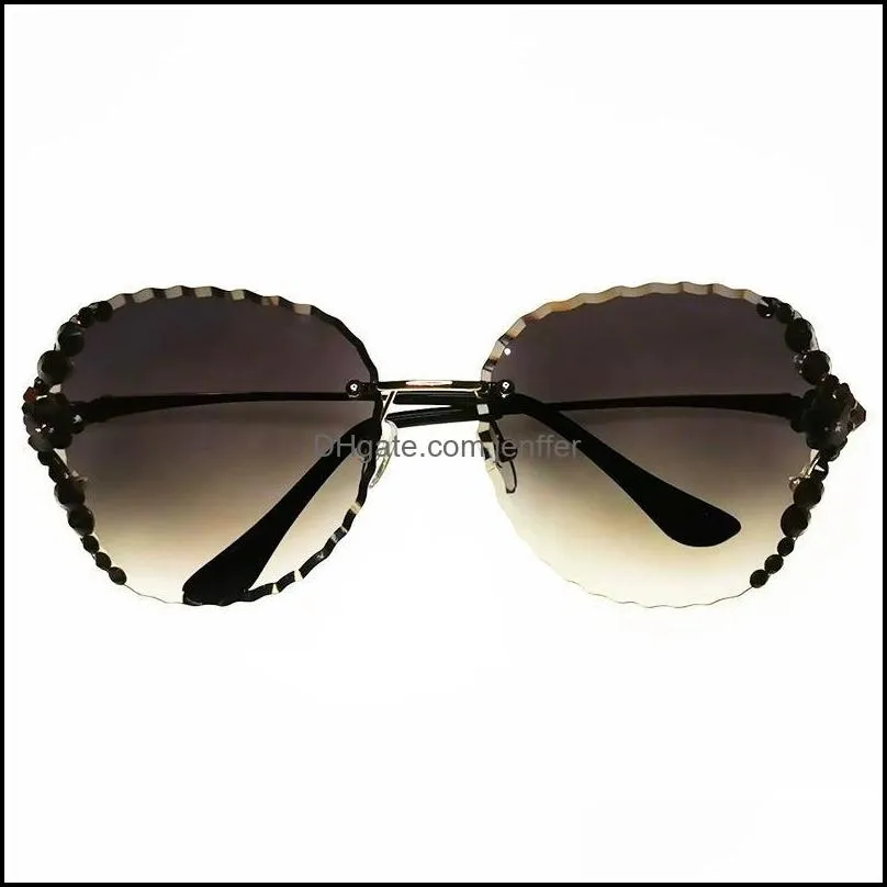 Sunglasses Fashion Rimless Luxury Women 2021 Vintage Bling Sun Glasses Shades For Gafas De Sol Mujer Uv400