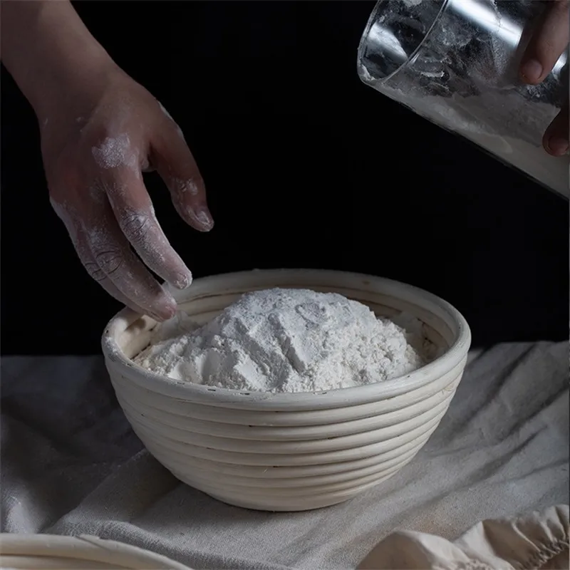 Fermentation Rattan Basket Kök Bakgrundsredskap Rund Bread Basket Tyg Kåpa Hem Bageri Hemmafru Baker Torrefaction Verktyg 20220111 Q2