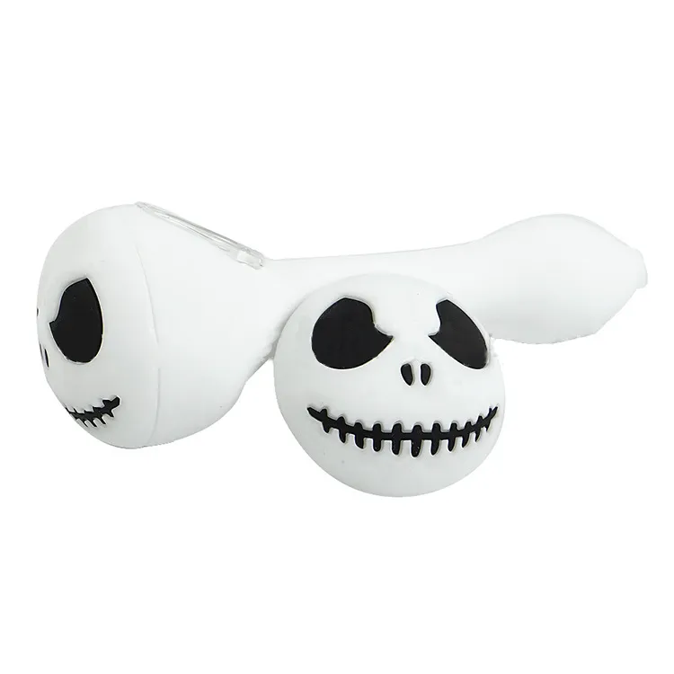 Pipe a mano in silicone Design del cranio Halloween Design fresco tubi fumatori Olio di vetro Bruciatore di utensili per utensili da cucchiaio.