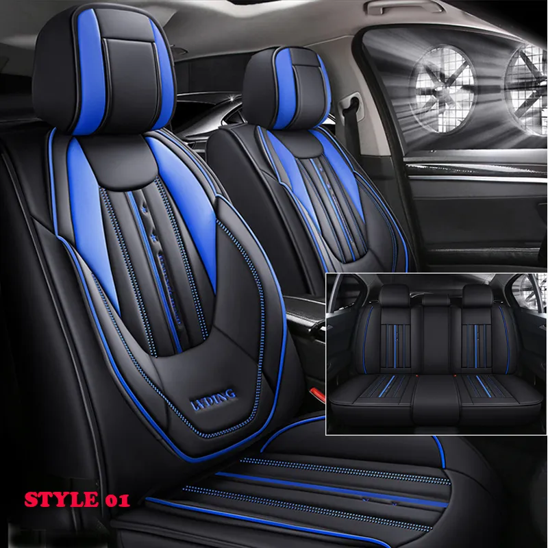 Sport Style Car Seat cover 3D solid waist all-inclusive pu leather all-season universal seats Cushion for BMW Honda Hyundai