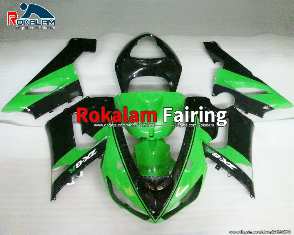 För Kawasaki ZX-6R 05 06 Fairings ZX6R ZX 6R 2005 2006 Eftermarknad Fairing Motorcykel Fairings Kits (formsprutning)