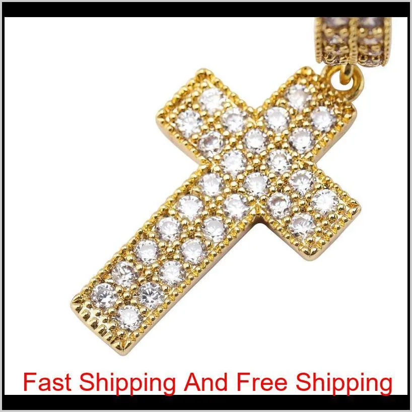 dangle chandelier jewelry luxury men women bling zircon drop earrings fashion exquisite 18k gold platied copper circle cross hip hop