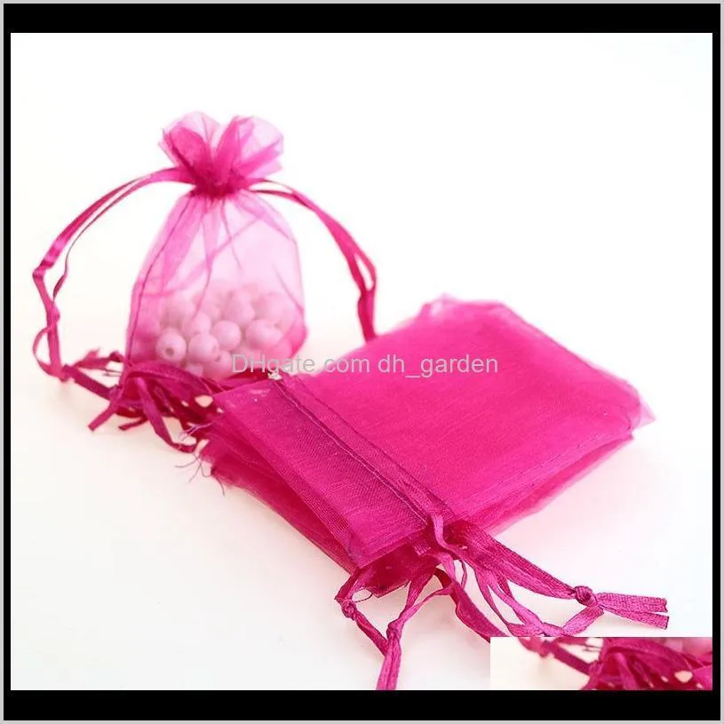 9*12cm Wedding Favor Organza bags Pouch Jewelry Xmas Gift candy drawstring bags Jewelry Packaging Display package bags 240198