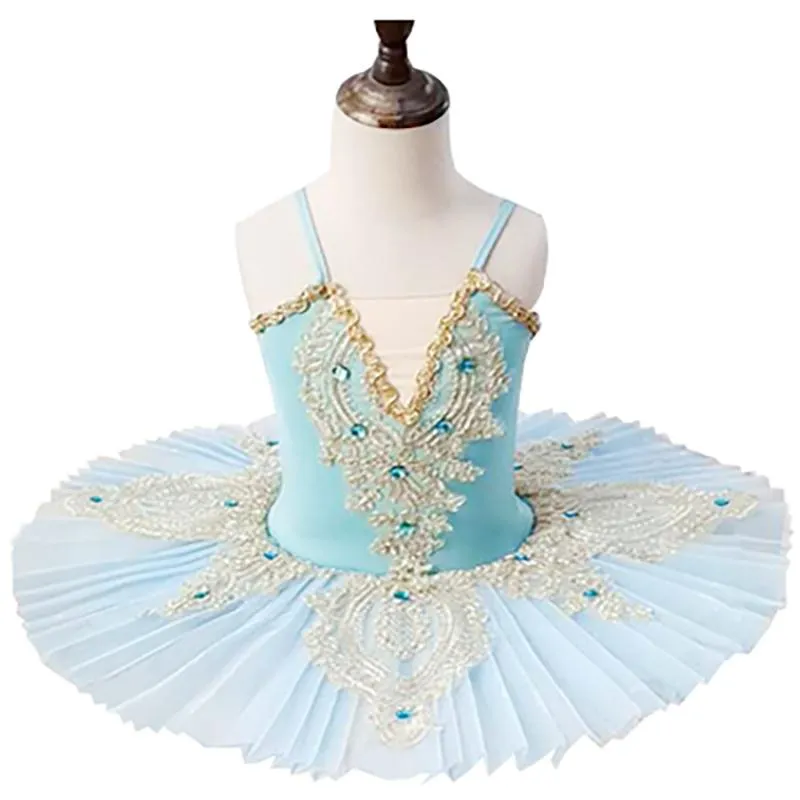 Stage Wear 2021 Songyuexia Children's Dance Dress Girl's Ballet Skirt Women Swan Lake Blue Pink Professional Tutu216A