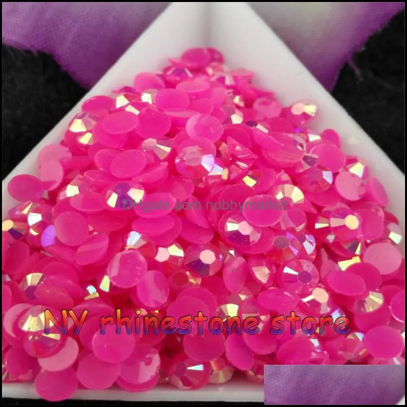 5000pcs/bag SS16 4mm 10 Color Jelly AB Resin Crystal Rhinestones FlatBack Super Glitter Nail Art Strass Wedding Decoration Beads Non