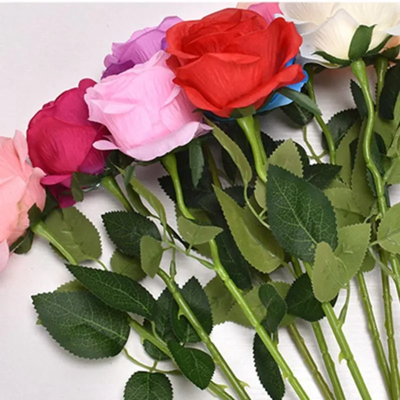 Dekorativa blommor Wreaths Garden Crafts Bröllopsdekoration Party Hem Konstgjorda Fake Silk Roses