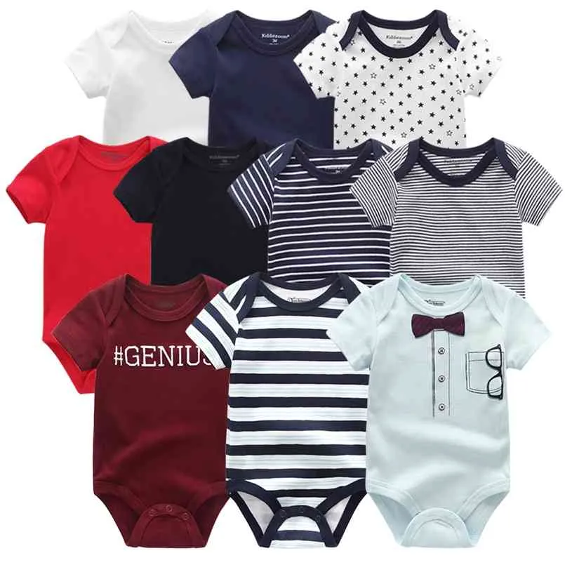 Baby Macacão 5-pack infantil Macacão Boygirls roupas Verão Alta qualidade Listrado ropa bebe Roupa Traje 210824