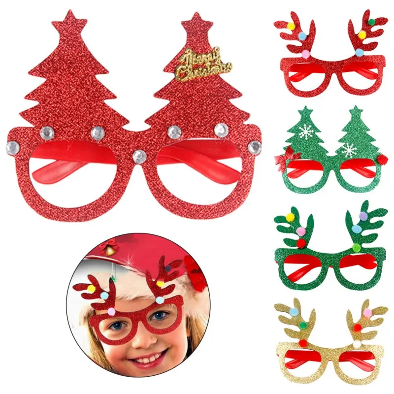 Christmas Decoratie Bril Kinderen Kerstcadeaus Vakantie Benodigdheden Papier Led Party Creative Glass populair