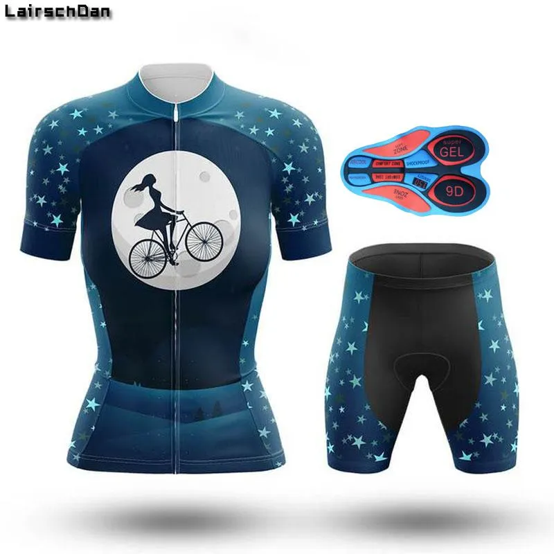 Womens Bike Shorts Padded Women's Cycling Jersey Bib Shorts Set