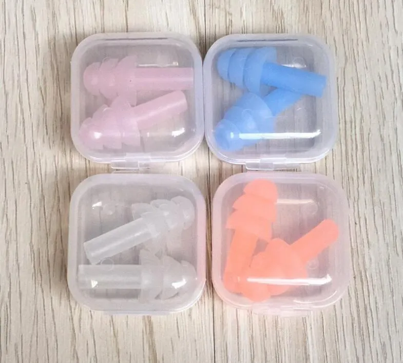 Silicone Earplugs Bathroom Swimmers Soft and Flexible Ear Plugs for shower travelling & sleeping reduce noise Ear plug multi colors