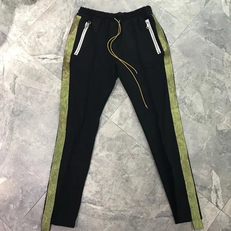 Męskie spodnie 2022 wersja Side Golden Striped Kobiety Mężczyźni Jogger Hiphop Causal Track Joggers