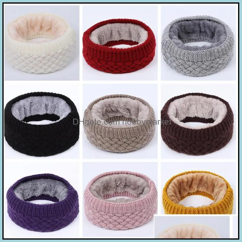 スカーフは帽子、手袋ファッションのaessores冬の暖かい二重層の柔らかいフリース並ぶ厚いニットネックリングスカーフ女性と男性の暖かさ