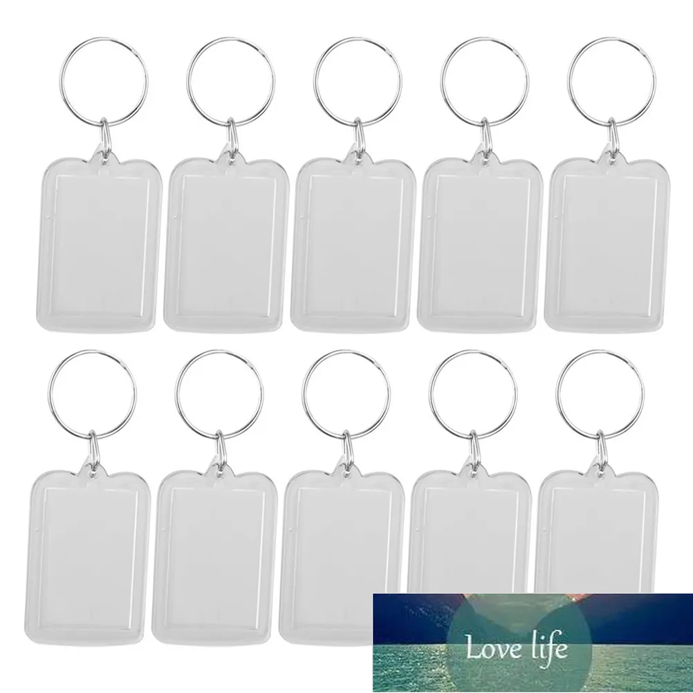 10 stks DIY Split Ring Sleutelhanger Rechthoek Transparent Blanco Acrylic Invoegen Foto Fotolijst Sleutelhanger Sleutelhanger Gift