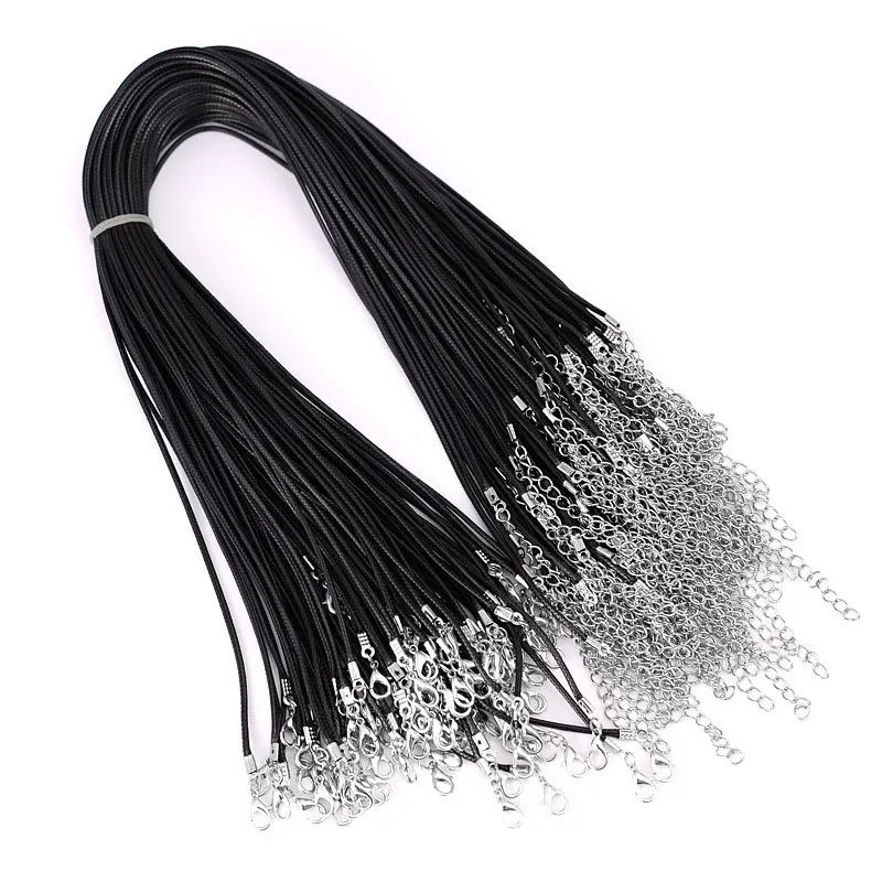 Black Necklace Rope Korean Wax Cord 1.5mm 2.0mm 100Pcs/Lot