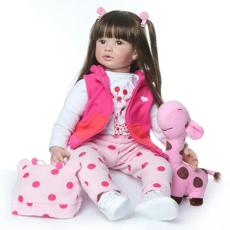 60CM NPK Boneca Reborn 24inch Soft Silicone Vinyl Doll 60cm Soft