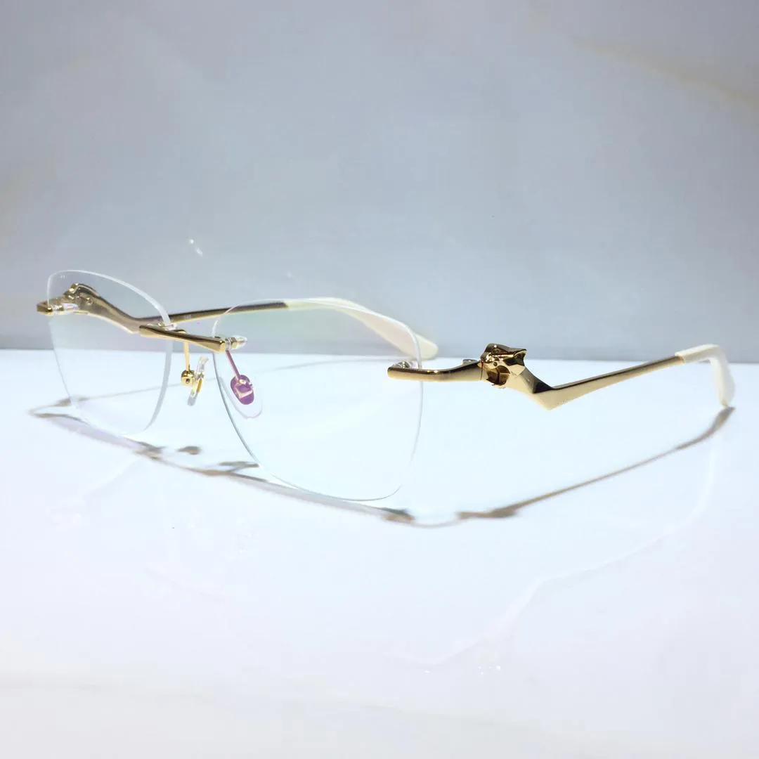 Optiska glasögon för män och kvinnor Retro CT-0120 Style Anti-Blue Light Lens Ovala Plate FrameLess med låda