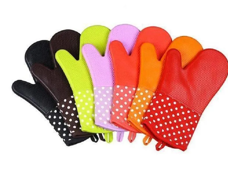 Oven Gloves Silicone High Quality Microwave Oven Mitts Slip-resistant Bakeware Kitchen Cooking cake Baking Tools DHL Free