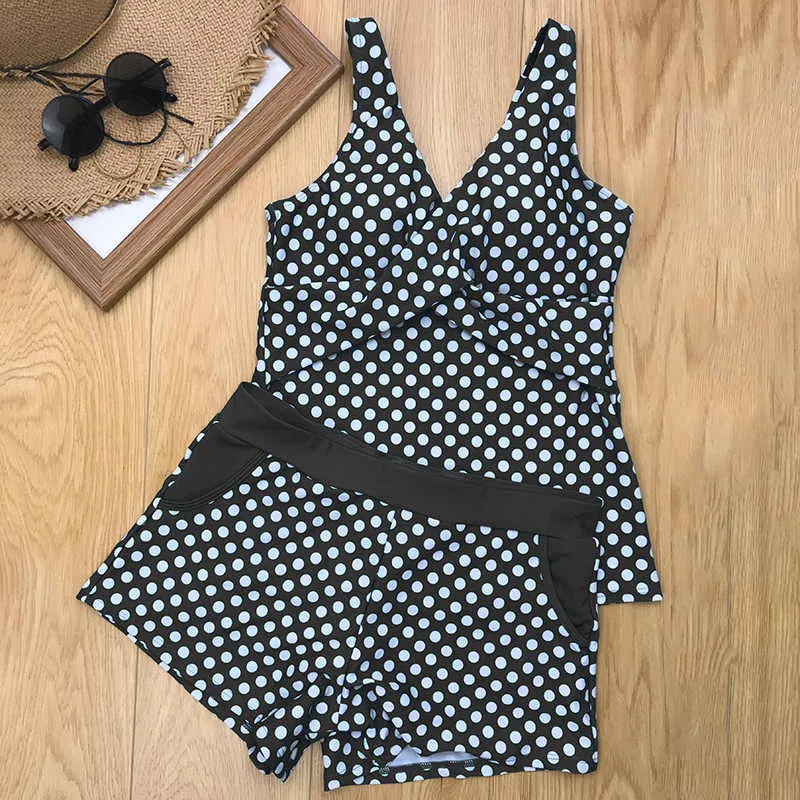 Polka Print Plus Size Push Up Tankini Set With Shorts High Waist Two Piece  Tiktok Swimsuit For Women, 2XL Size Bathing Suit For Beachwear 210702 From  Long005, $15.66