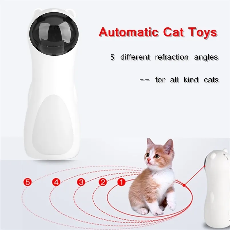Giocattoli automatici per gatti Teaser interattivo Smart Teasing Pet LED Laser Divertente modalità portatile Carica USB elettronica 211122