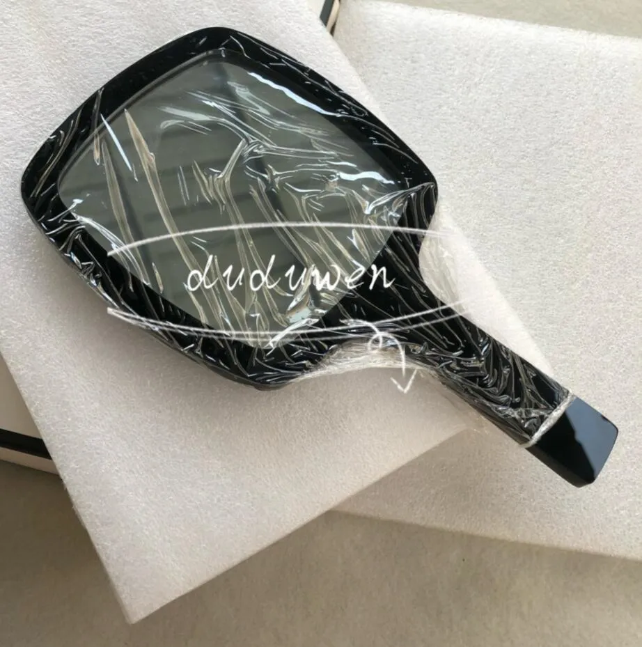 23x13cm Collection Makeup Makeup Mirror Vintage Acrylic Circle Handle Mirror Fashion Cosmetics Tools C Box301k