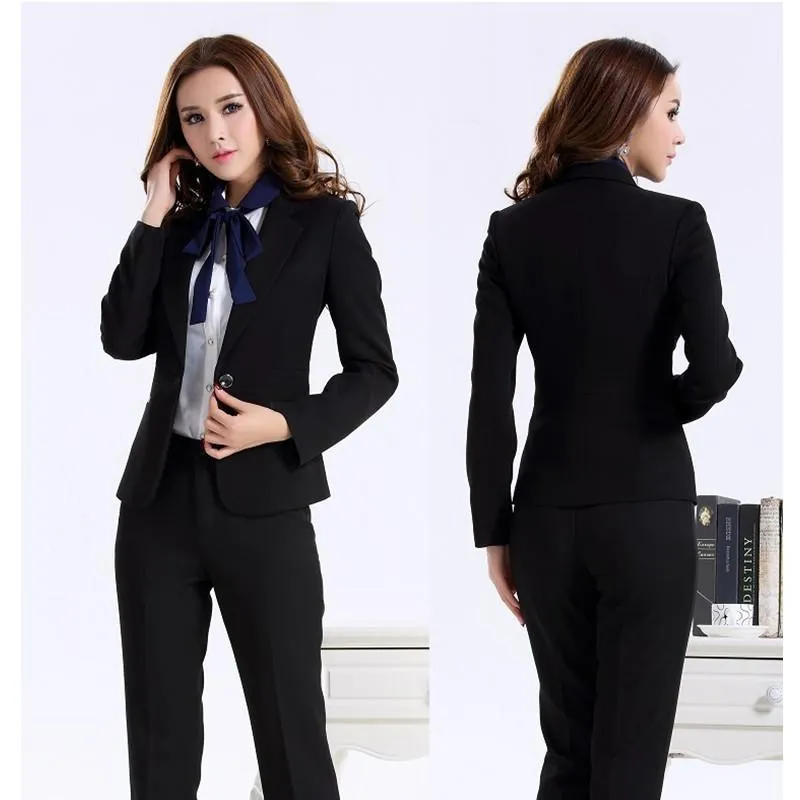 Damskie Garnitury Blazers Custom Made Women Suit Dress Black Ladies Business Office Tuxedos Formalne Wear robocze (Kurtka + Spodnie) Spodnij