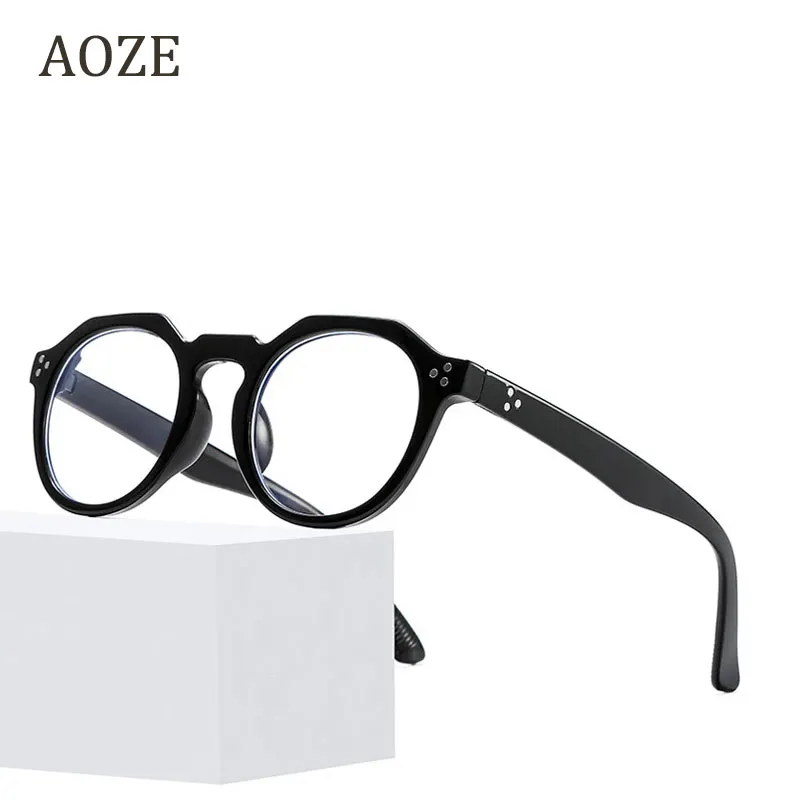 Monture De Lunettes Ronde En Acétate Pour Homme - Style Rétro, Légère Et Confortable, Avec Protection Anti-lumière Bleue