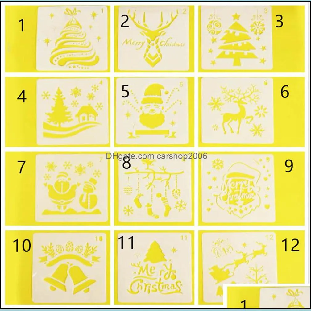 Hot Arts Crafts Christmas Santa Clause Reindeer Snow DIY Layering Stencils Painting Scrapbook Coloring Embossing Decorative Template