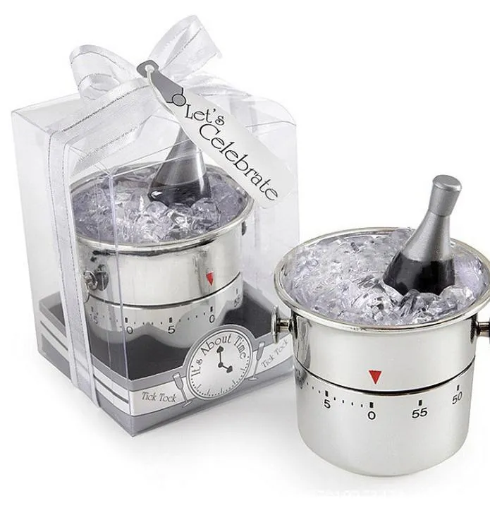 2021 Mini Champagne seau à glace minuterie de cuisine minuteries fête de mariage BOMBONIERE cadeau de mariage faveurs cadeaux cadeaux