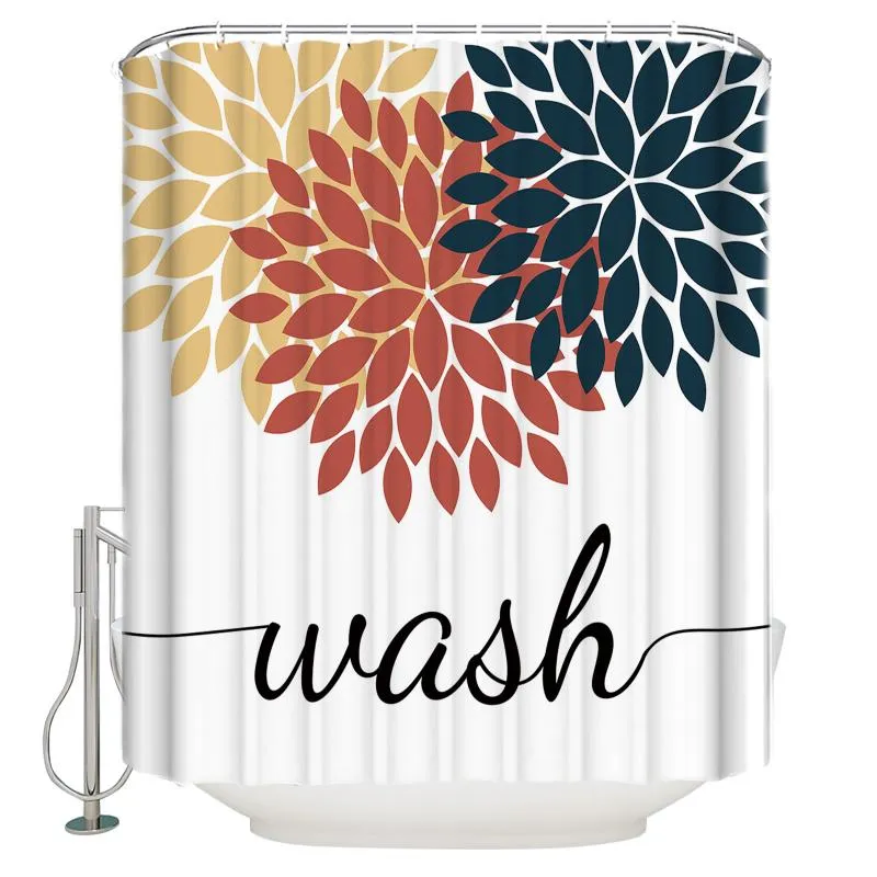 Shower Curtains Home Laundry Room Dahlia Luxury Bathroom Curtain Waterproof Fabrics Washroom