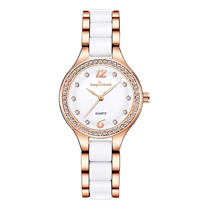 Arrivée Céramique Quartz Mouvement Femmes Montre Diamant Dames Montres Vie Étanche Préféré Montres En Gros