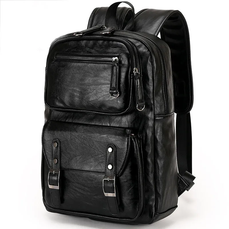 100% Real Leather Men'S Backpacks Man'S Casual Back Bag Genuine Leather Business Male Bag Computer Bag