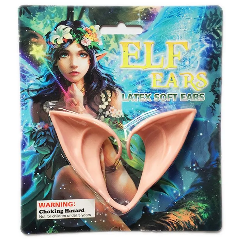 Free DHL Latex Elf Ears DIY Halloween Party Decoration Anime Fairy Angel Vampire Ear Costumes High Simulation Soft False Dress Up Cosplay Decor YL0340