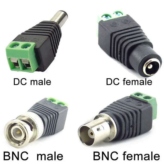 5 stks BNC DC Male Vrouwelijke Connector Video Power Cable Adapter Plug 12 V Connectors Adapter voor LED Strip Lights CCTV Camera 5.5x2.1