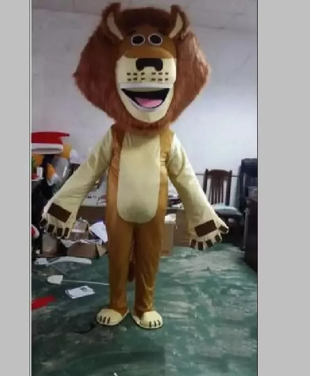 Sprzedaż fabryki dorosłych cute marki kreskówka lwa króla maskotka kostium fantazyjna sukienka