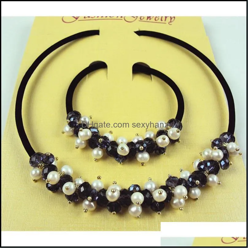 Chains Artificial Farming Real Pearl Necklace Flower Chain Set Handmade Boutique Freshwater Jewelry For Women