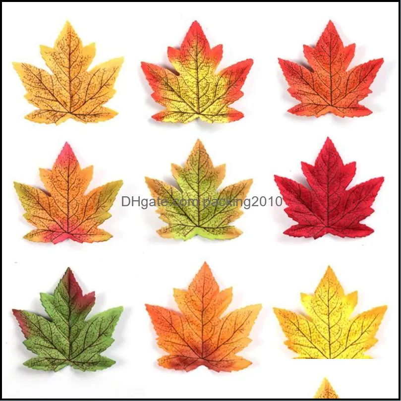 Decorative Flowers & Wreaths 50Pcs Artificial Lifelike Autumn Simulation Fall Leaves Wedding Halloween Party Scrapbook Decor