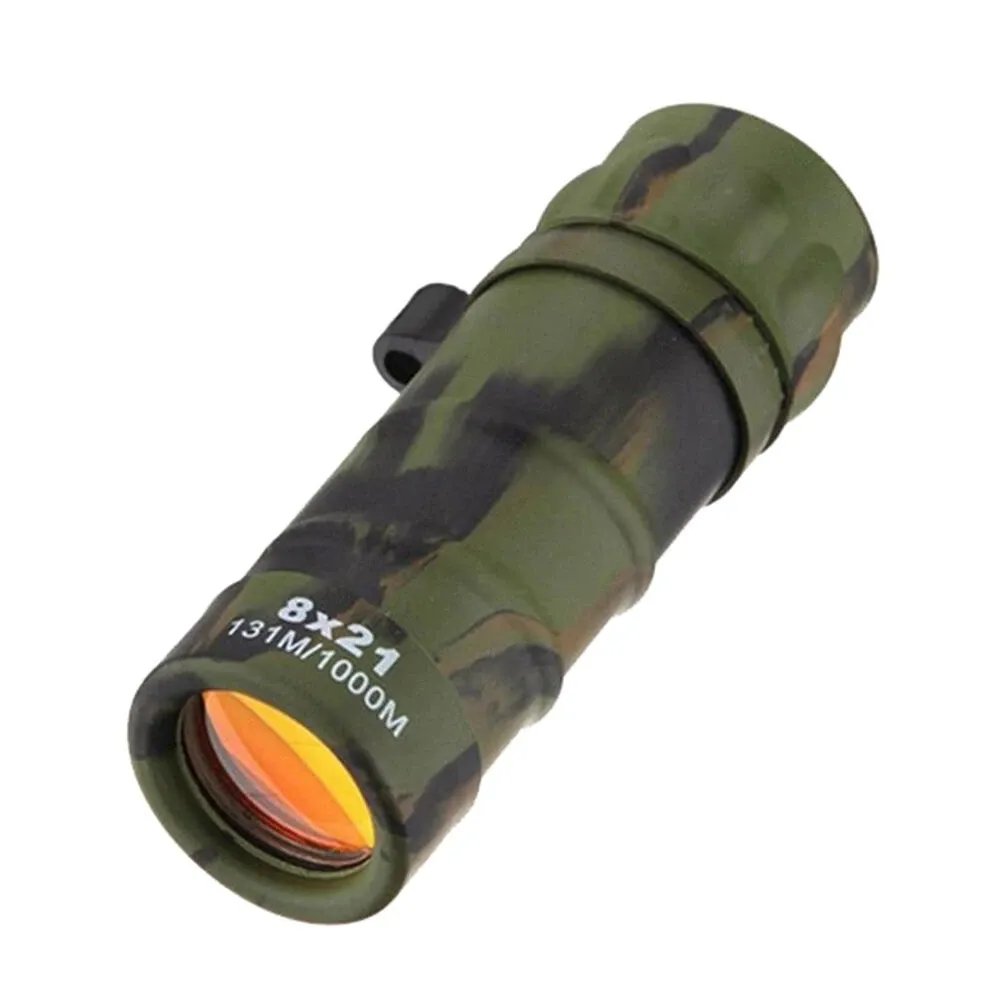 Monocular ligero portátil 8x21, telescopio de viaje para acampar al aire libre, visión nocturna, monocular con lente óptica HD