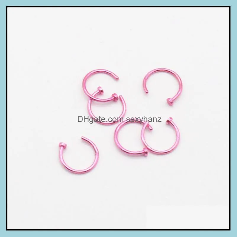 316L Stainless Steel Nose Rings Body Piercing Jewelry Fashion women Open Hoop Nose Rings Earring Studs Non Piercing Rings