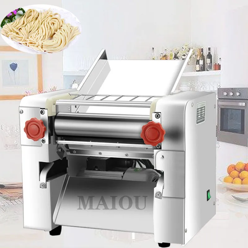 Elektrisk nudel Pressmaskin Dough Roller Rostfritt Stål Skrivbord Pasta Dumpling Maker Kommersiell Kneading Nudel Machine220V 110V Blad CH