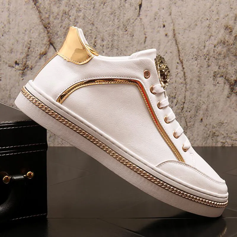 Dress Fashion Deluxe Buty British Small Men's Gold Board Low Top Oddychający Zapatos Hombre Chaussure Homme Luxe 38-44 P4 594 72