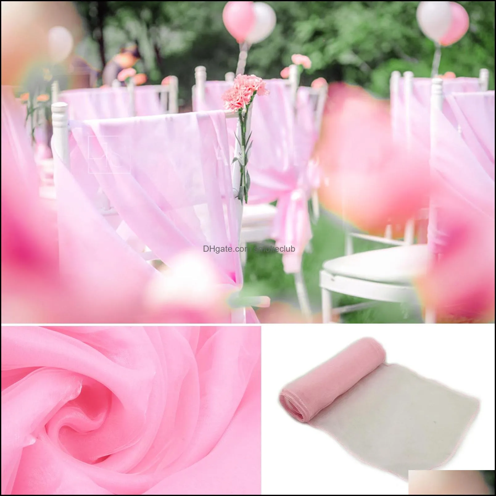 Organza Chair Sash Bow For Cover Banquet Wedding Party Event Xmas Decoration Supply