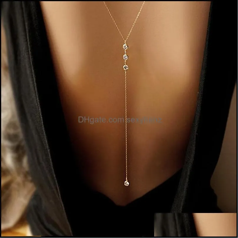 Other Crystal Necklace Back Bikini Chain Beach Crossover Body Jewelry Rhinestone Multilayer Backdrop