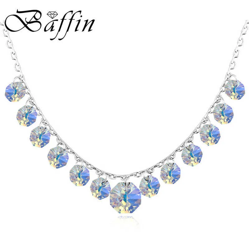 BAFFIN bohème colliers gland cristaux fabriqués avec des éléments SWAROVSKI couleur argent bijoux femmes fête de mariage