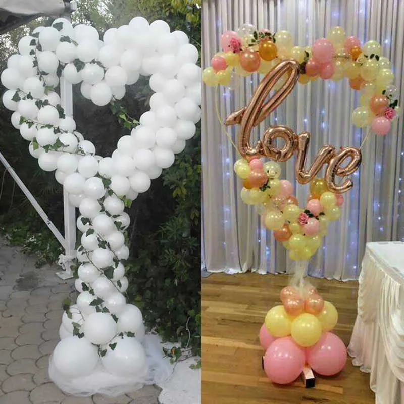 1 zestaw serce Balon Stojak Koło Uchwyt Kolumny Balony Arch Do Home Wedding Urodziny Baby Shower Party Decor Dostawy 210626