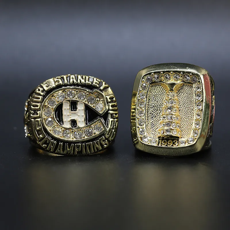 2 pezzi 1986 1993 Montreal Canadiens Championship Ring Souvenir Fan Men Gift279j