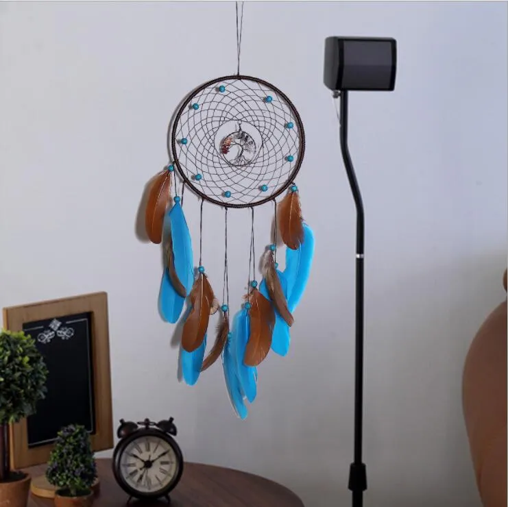 Feathers Dream Catcher Tree of Life Party Blessing Gift Handmade Dreamcatchers Circular Net for Wall Hanging Kids Bedroom Decor