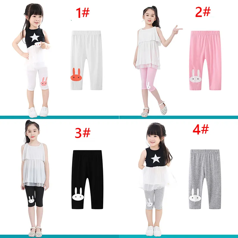 Pants Girls Knee Length Spring-summer Kid Candy Color Cropped Clothing  Leggings
